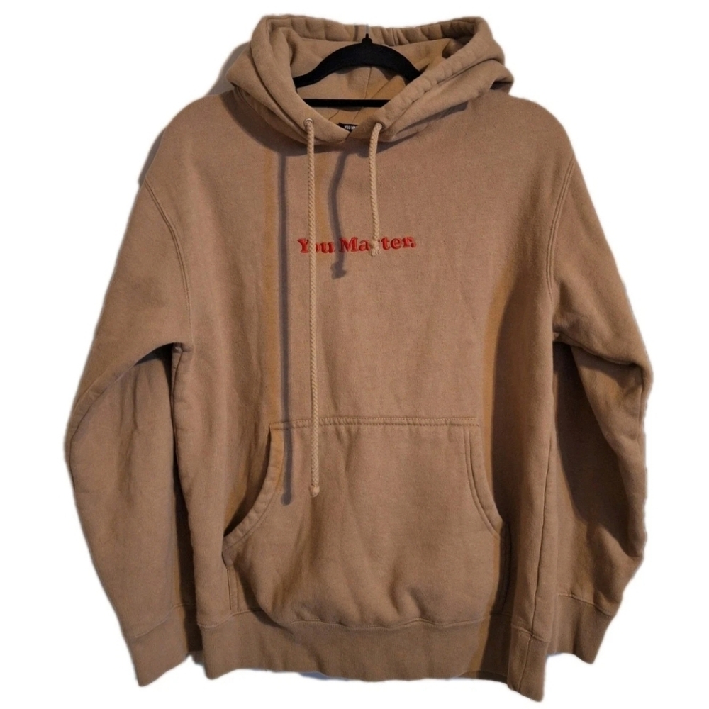 You Matter By Demetrius Harmon Tan Embroidered Mental Health Hoodie Mens XS